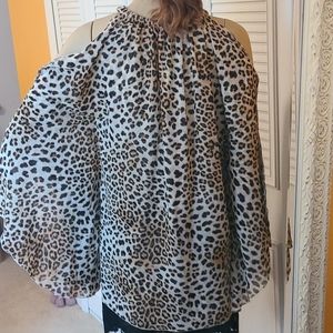 Saks Fifth Avenue Butterfly Wing Cheetah Tunic